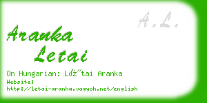 aranka letai business card